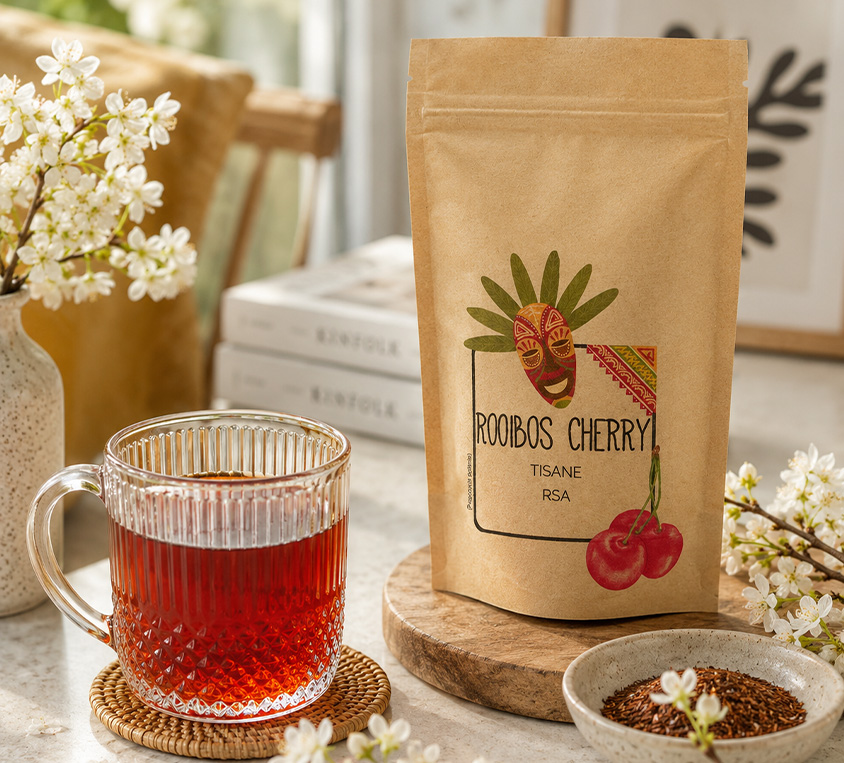 Rooibos Cherry Leo Tea w opakowaniu doypack